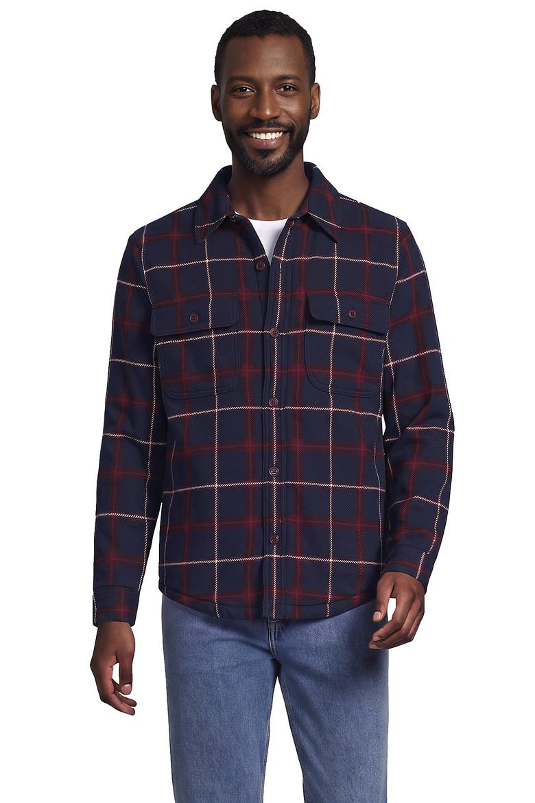 High Pile Lined Rain Defense Authentic Flannel Shirt Jacket, Main, color, Navy Gordon Dress Tartan