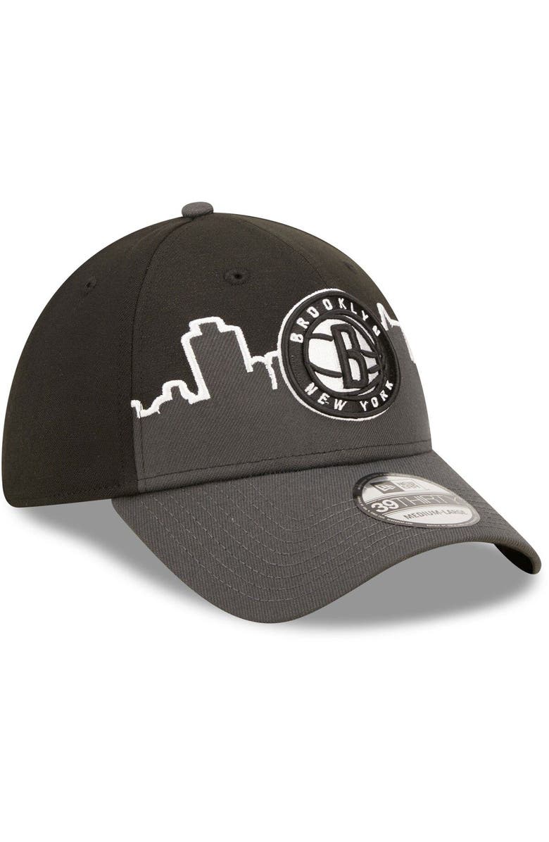 New Era Men's New Era Charcoal/Black Brooklyn Nets 2022 Tip-Off 39THIRTY Flex Hat, Alternate, color,