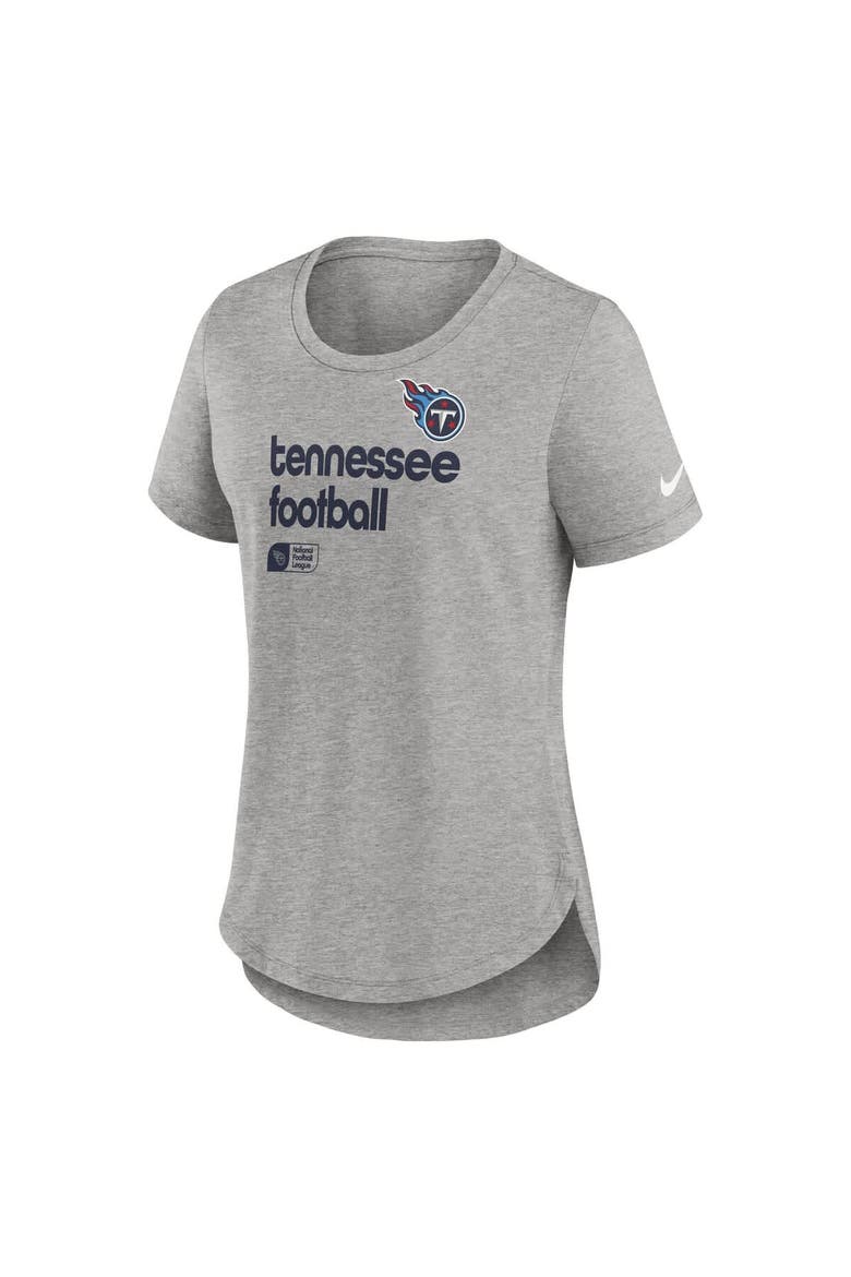 Women's Nike Heather Gray Tennessee Titans Team Shout Out Tri-Blend T-Shirt, Alternate, color, Heather Gray