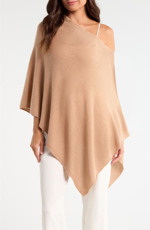 Wool & Cashmere Asymmetrical Poncho