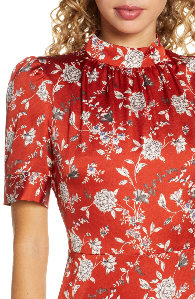 Chelsea28 Floral Satin Midi Dress, Alternate, color, 