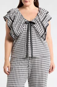 SUGARLIPS Dovery Gingham Ruffle Top