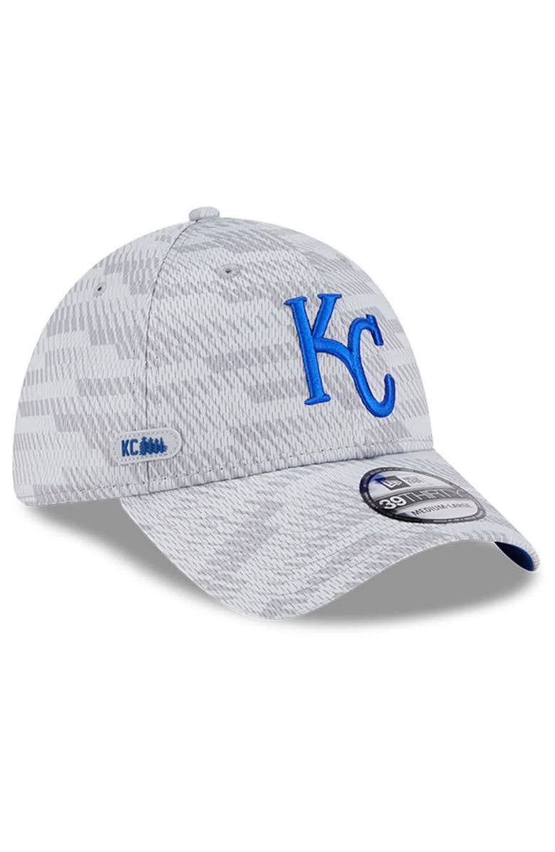 New Era Men's New Era Gray Kansas City Royals 2025 MLB Clubhouse 39THIRTY Flex Hat, Main, color,