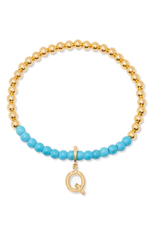 Brook & York Brook And York Bennett Inital Turquoise Beaded Bracelet