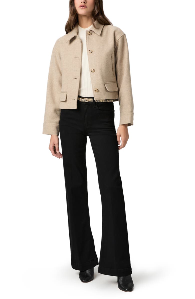 PAIGE Leenah High Waist Wide Leg Jeans, Alternate, color, Black Shadow