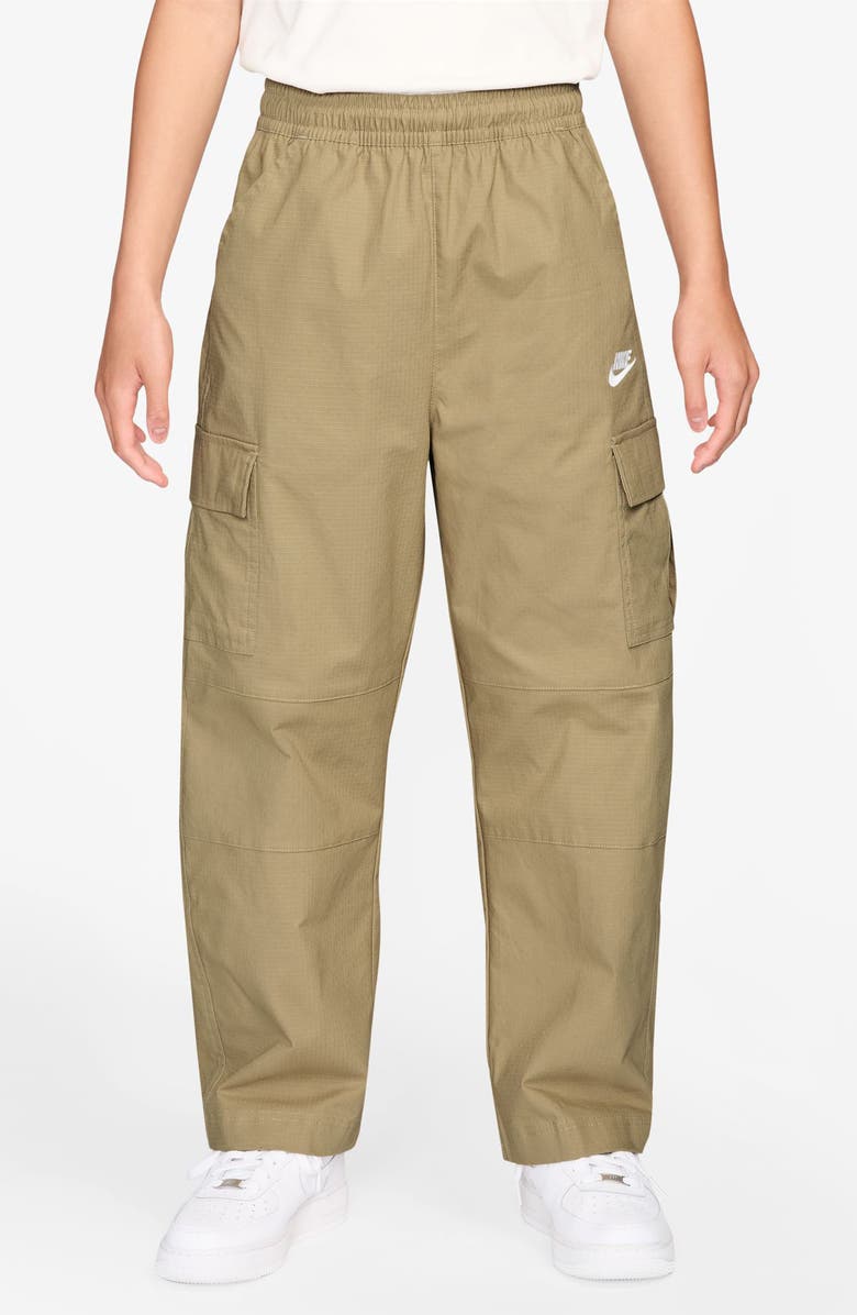 Nike Kids' Club Ripstop Cargo Pants, Main, color, Parachute Beige/ White