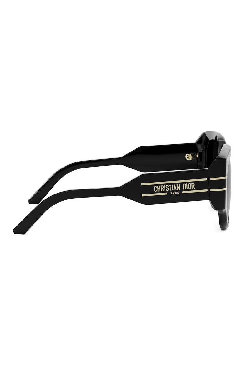 'DiorSignature R2I 53mm Butterfly Sunglasses, Alternate, color, SHINY BLACK / GRADIENT SMOKE