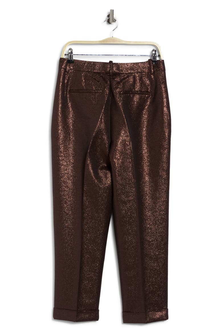 Sienna Sparkle Tapered Metallic Trousers, Alternate, color, BURGUNDY