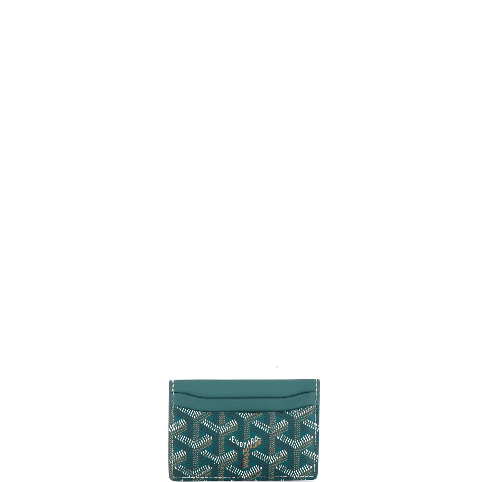 Pre-Owned Goyard Saint Sulpice Card Holder Coated Canvas, Alternate, color, Green