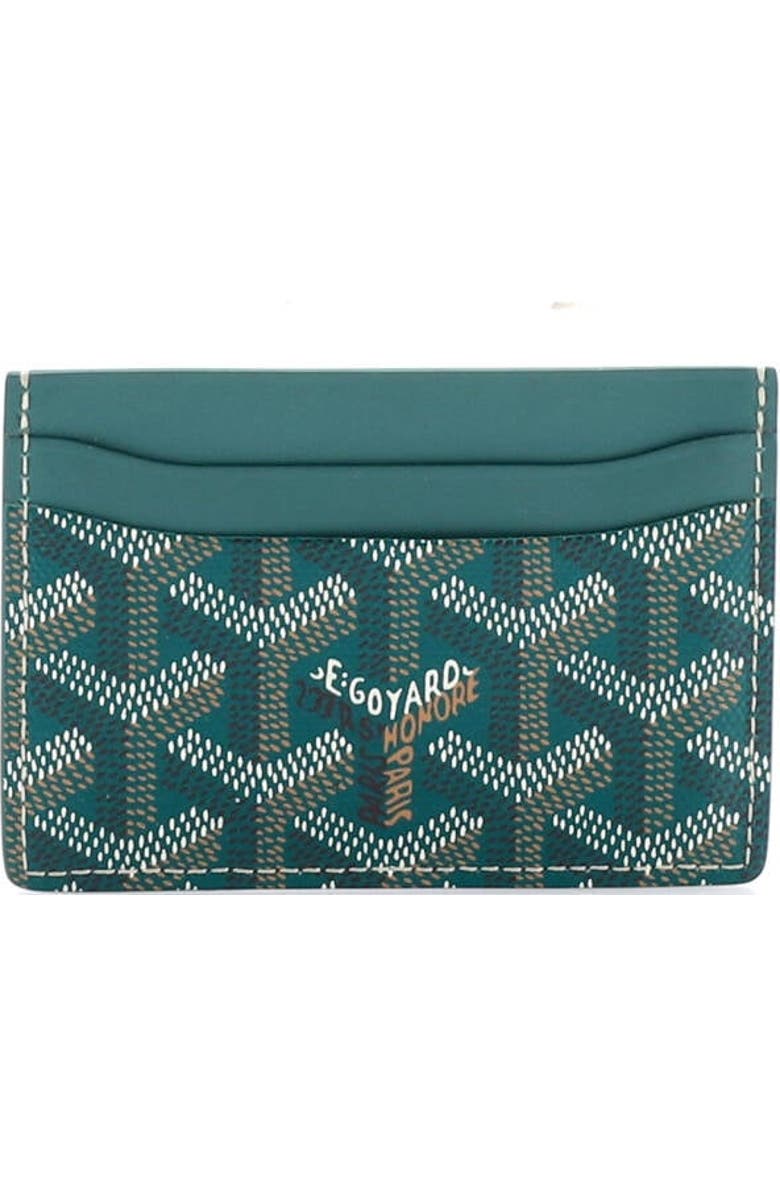 Pre-Owned Goyard Saint Sulpice Card Holder Coated Canvas, Alternate, color, Green