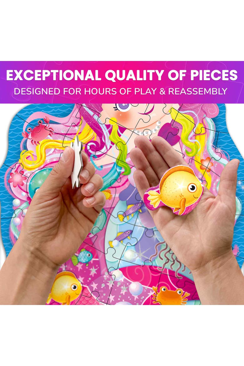 Kids Jigsaw Puzzles Shimmer & Animal Puzzle Set - 48 Piece, Alternate, color, Princess, Mermaid, Unicorn