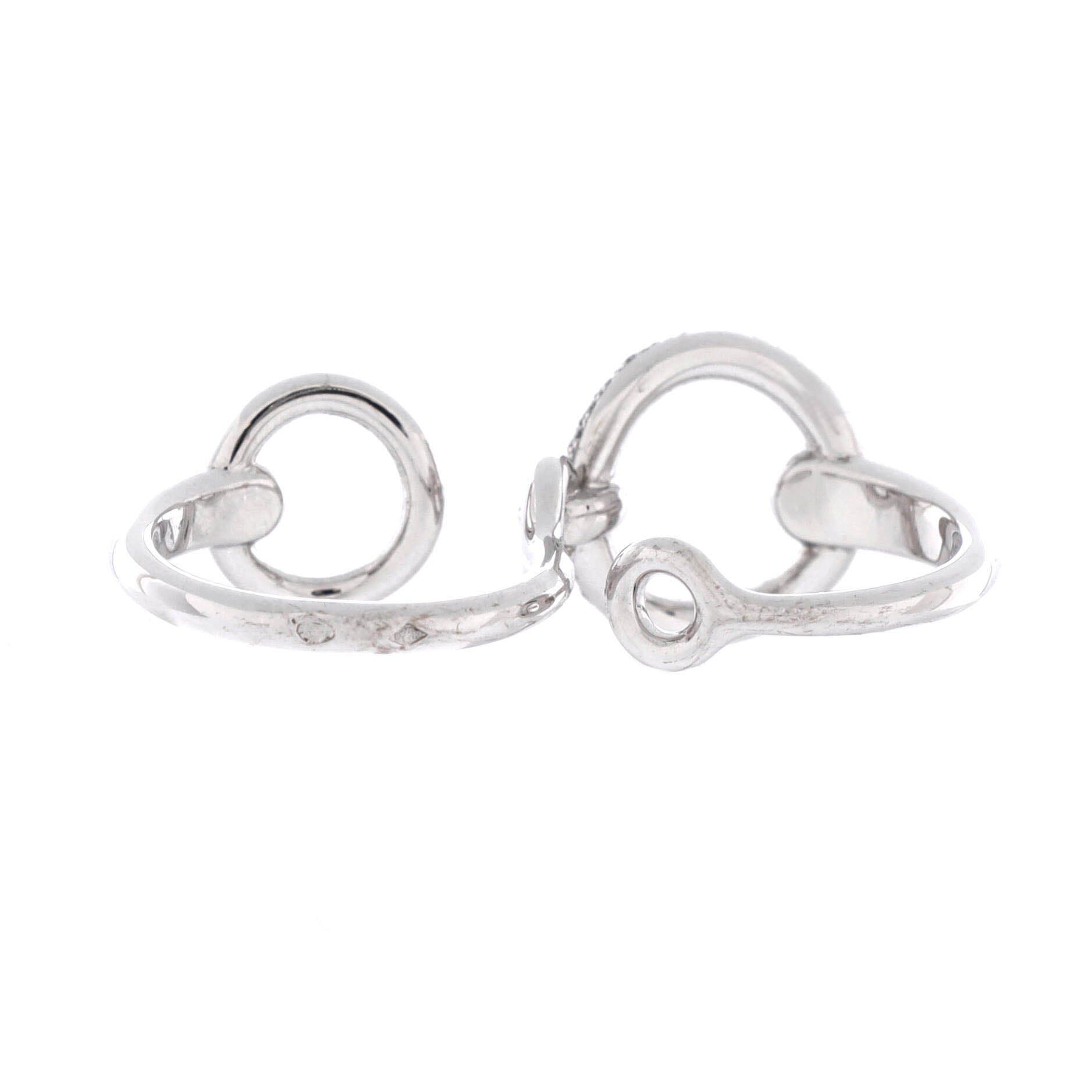 Filet d'Or Double Ring 18K White Gold with Diamonds Large, Alternate, color, Metallic Gold