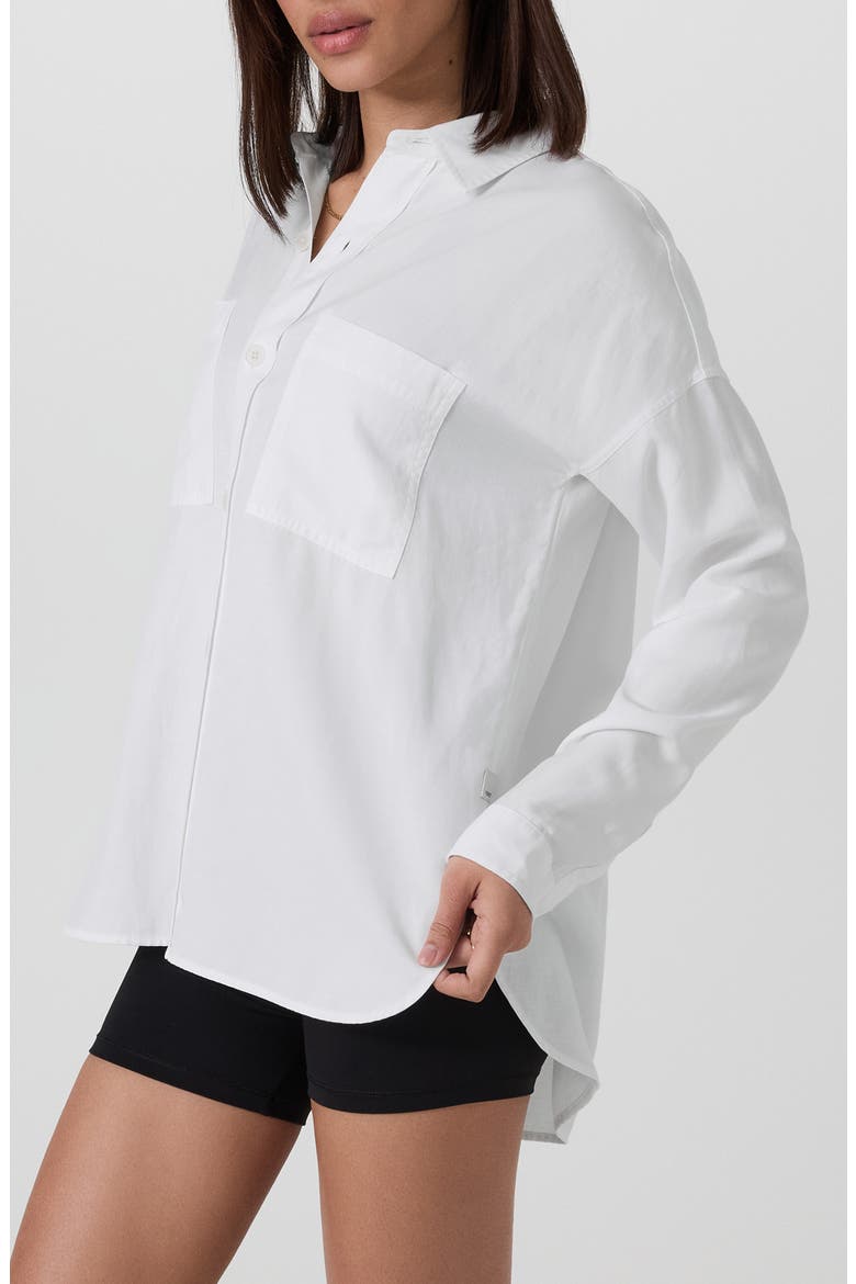 Trestles Twill Button-Up Shirt, Alternate, color, WHITE