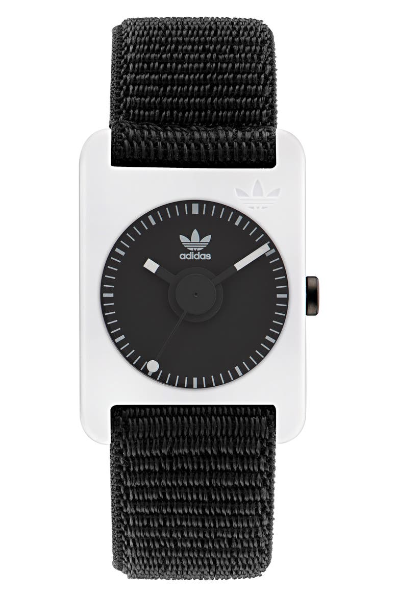Retro Pop Two Nylon Strap Watch, 31mm, Main, color, WHITE/ BLACK/ BLACK