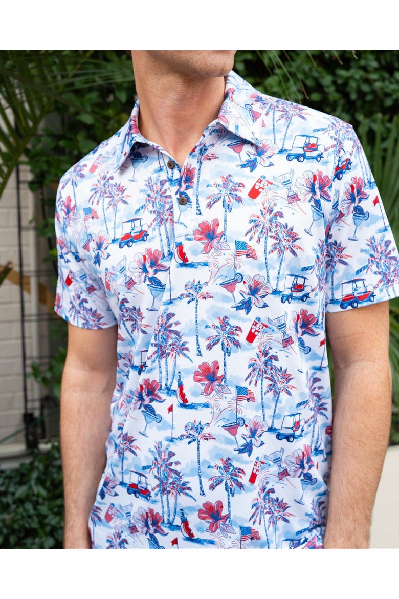 The Red, White & Bloom - Golf Shirt, Alternate, color, White