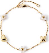 Ana Luisa Azura Heart & Flower Station Bracelet
