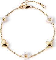Ana Luisa Azura Heart & Flower Station Bracelet