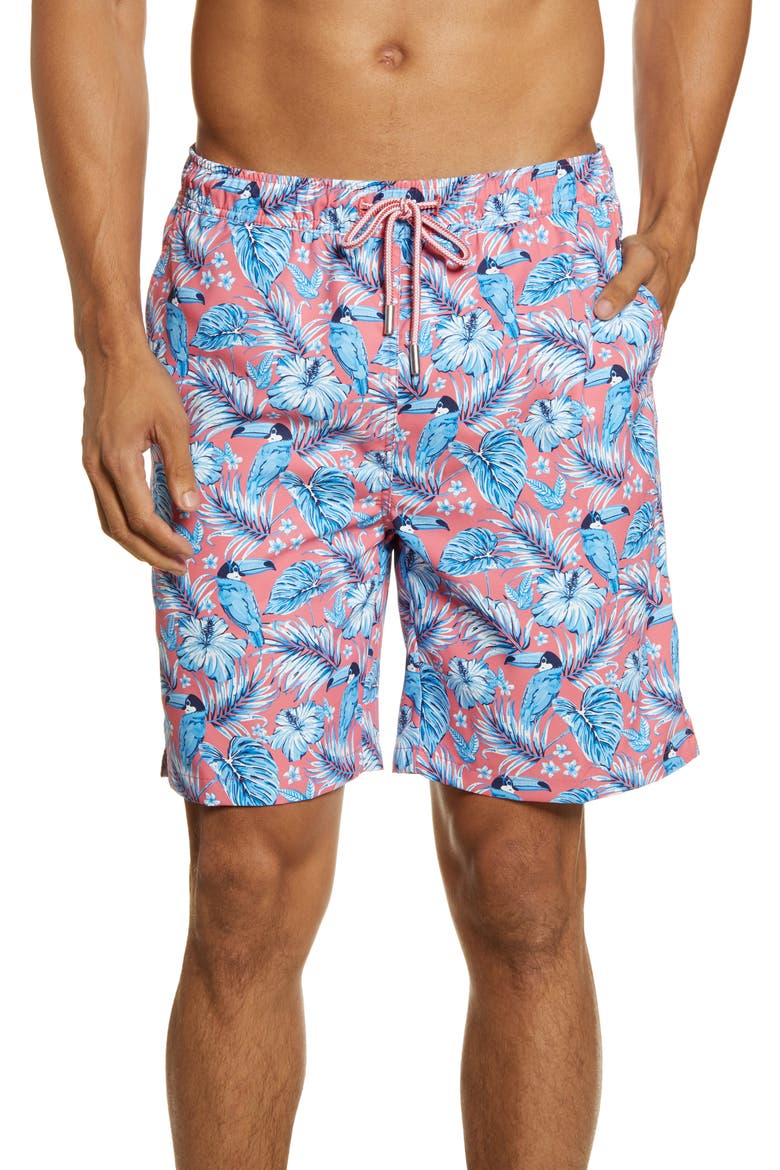Toucanopy Swim Trunks, Main, color, RED GINGER