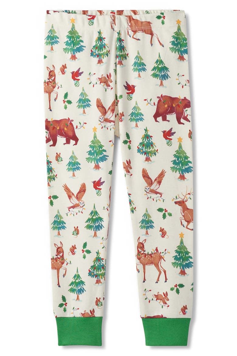 Kids' Holiday Animals Fitted Two-Piece Pajamas, Alternate, color, CREAM