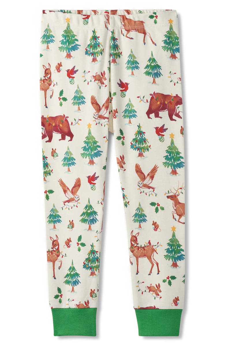 Hatley Kids' Holiday Animals Fitted Two-Piece Pajamas, Alternate, color, Cream