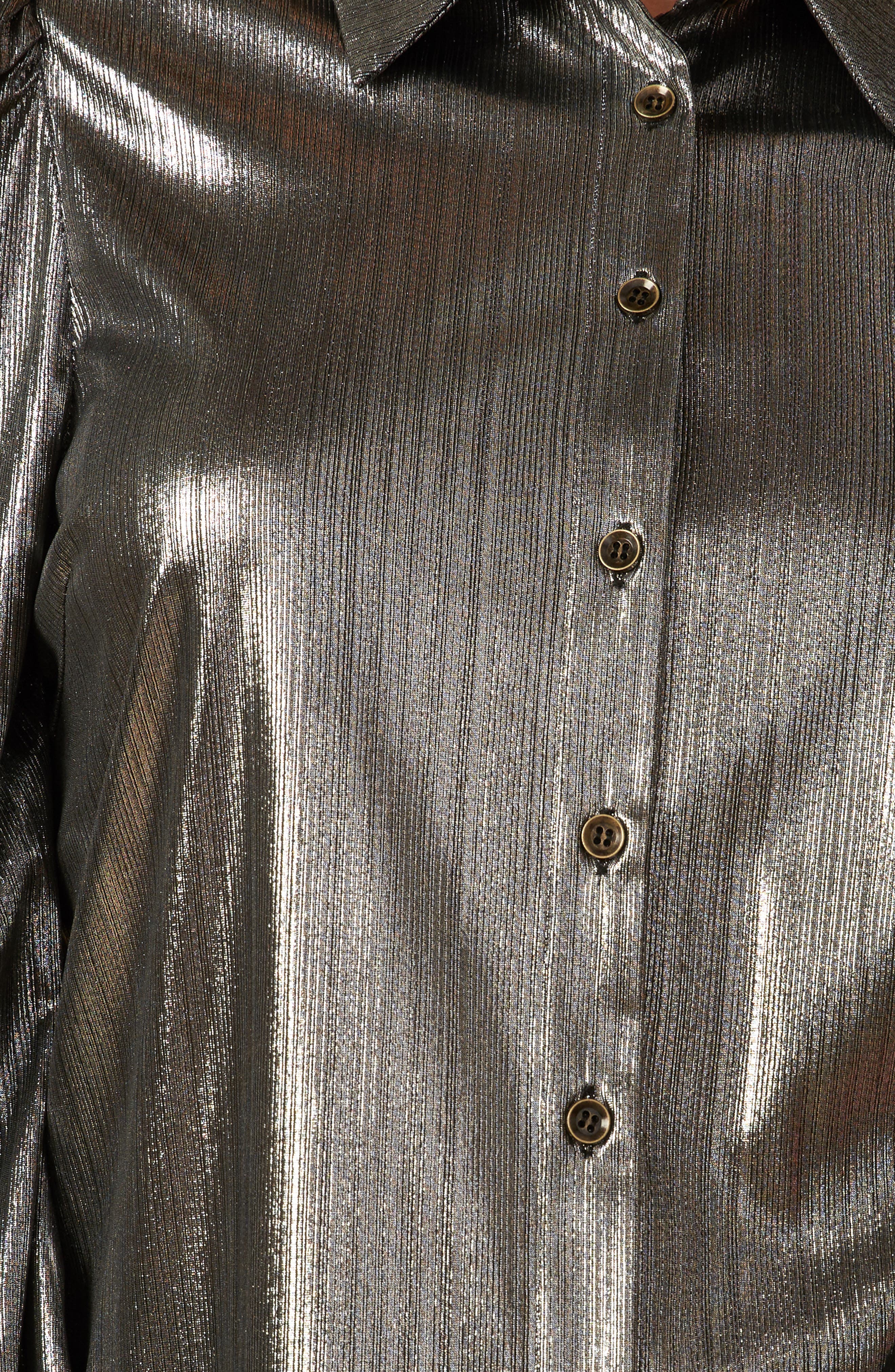 Foil Coated Button-Up Shirt - image 2