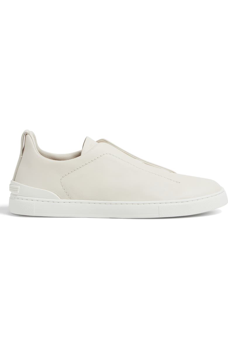 ZEGNA White Triple Stitch<sup>™</sup> SECONDSKIN Low Top Sneaker, Alternate, color,