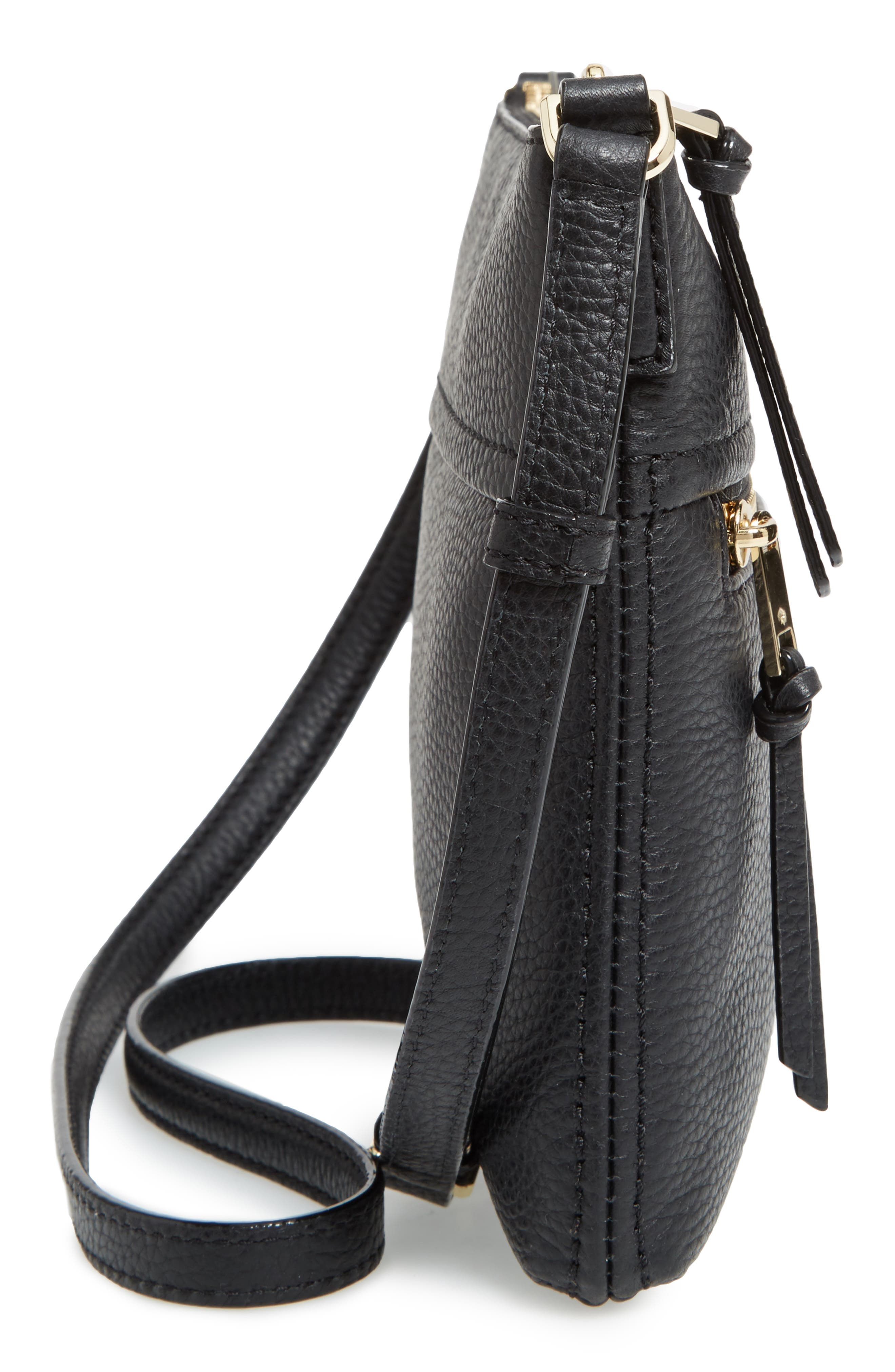 jackson street - gabriele leather crossbody bag, Alternate, color, BLACK