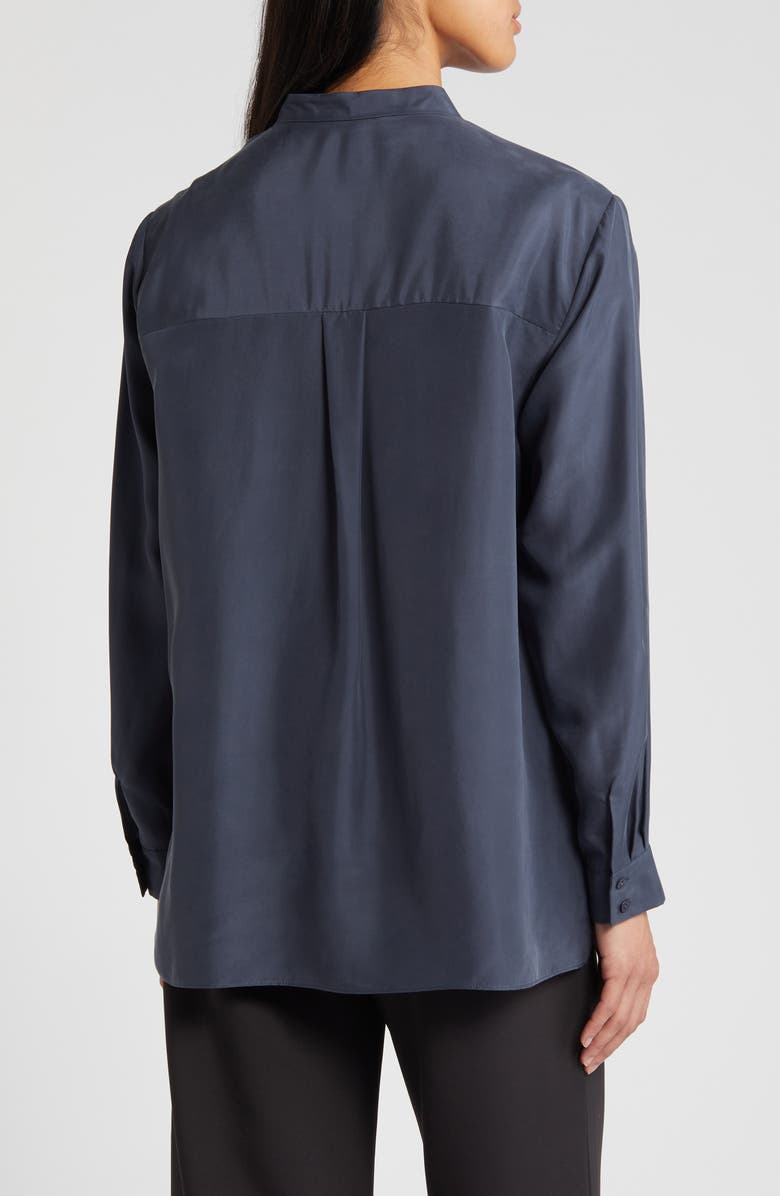 Eileen Fisher Washed Silk Band Collar Shirt, Alternate, color,