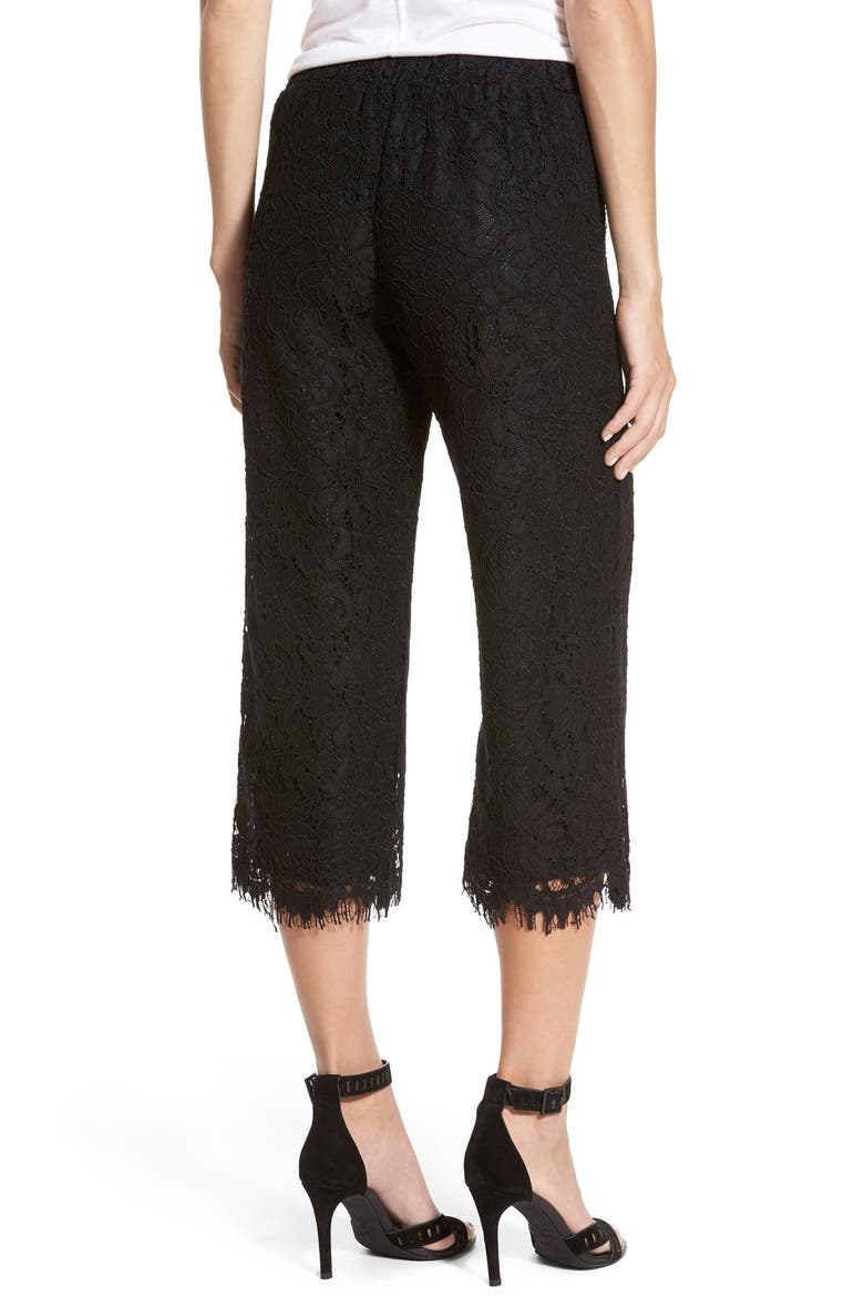 'Stella' Lace Culottes, Alternate, color, BLACK
