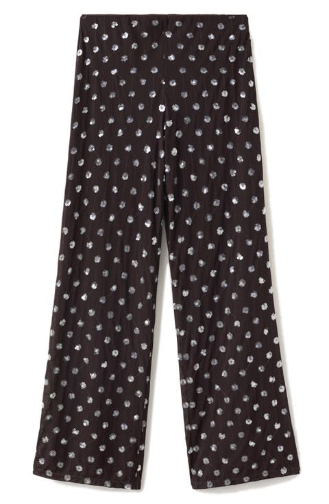 Sequin Straight Leg Trousers