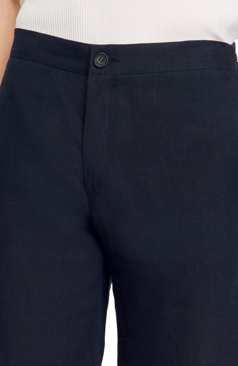 SANDRO Linen shorts, Alternate, color, Navy Blue