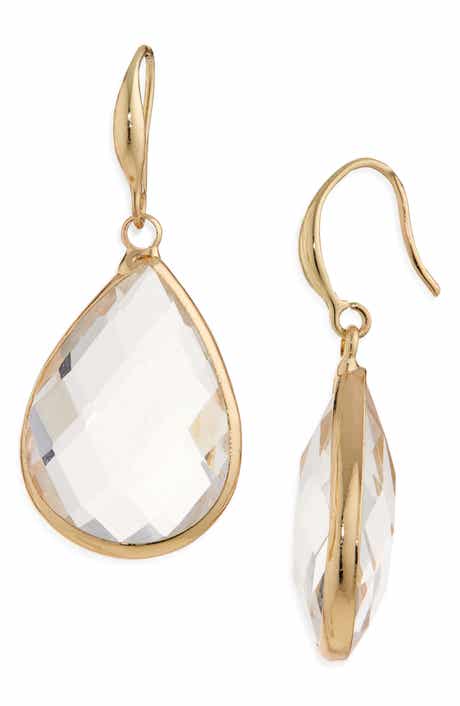 Cara Glass Stone Drop Earrings