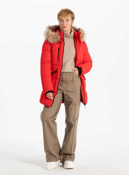 Point Zero Timeless Parka In Red