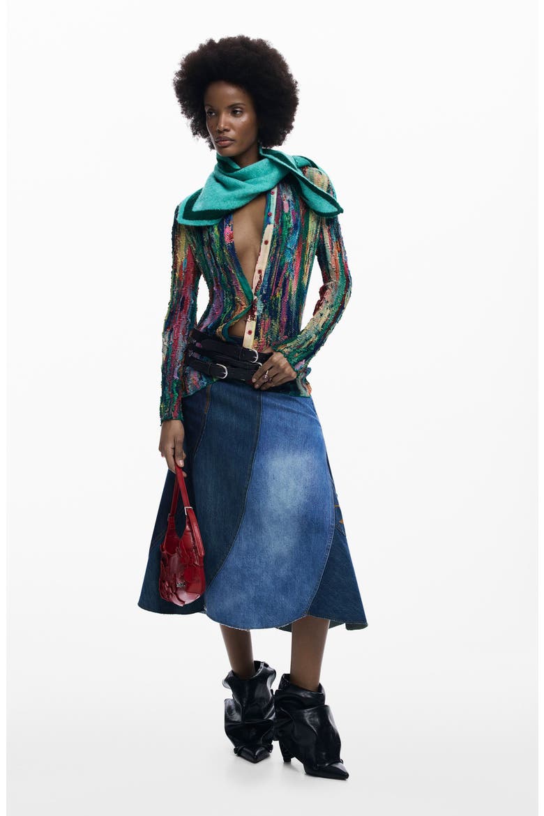 Textured Button-Up Shirt, Alternate, color, GREEN MULTI
