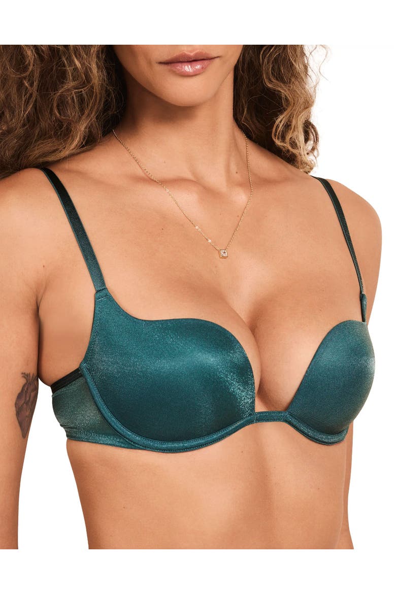 Gianina Push Up Plunge Bra, Alternate, color, Dark green