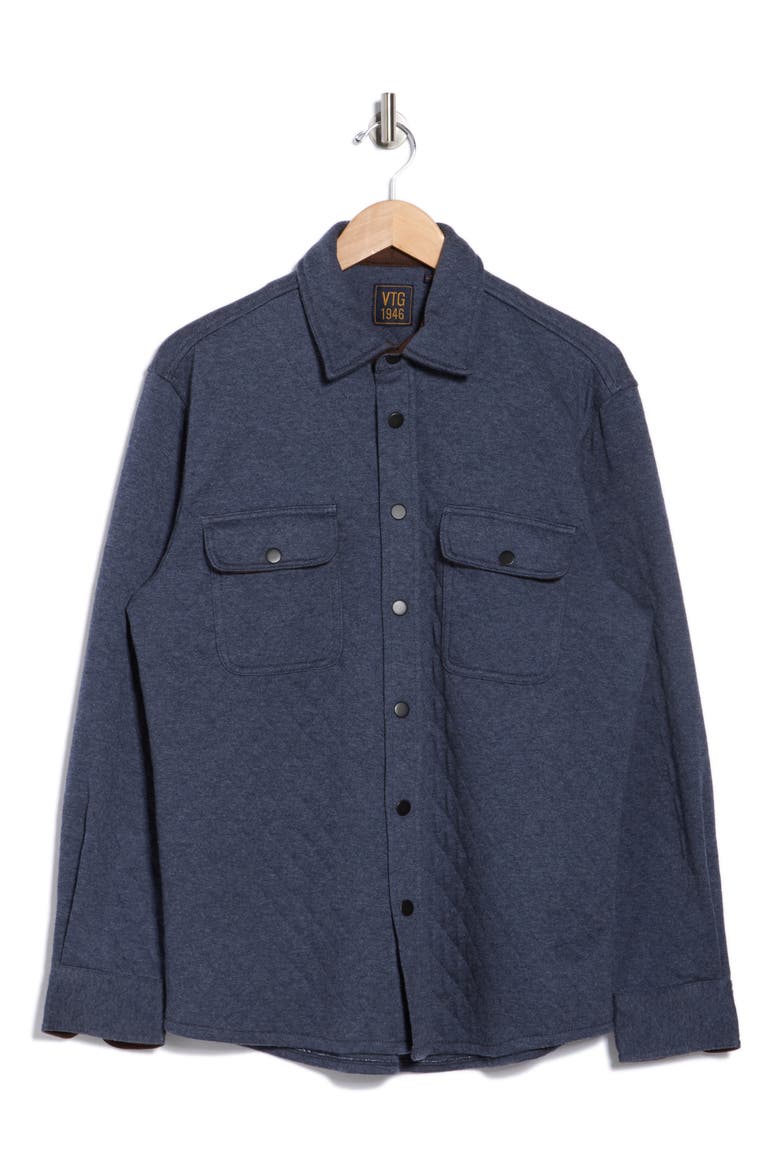 Quilted Shirt Jacket, Alternate, color, NAVY HEATHER