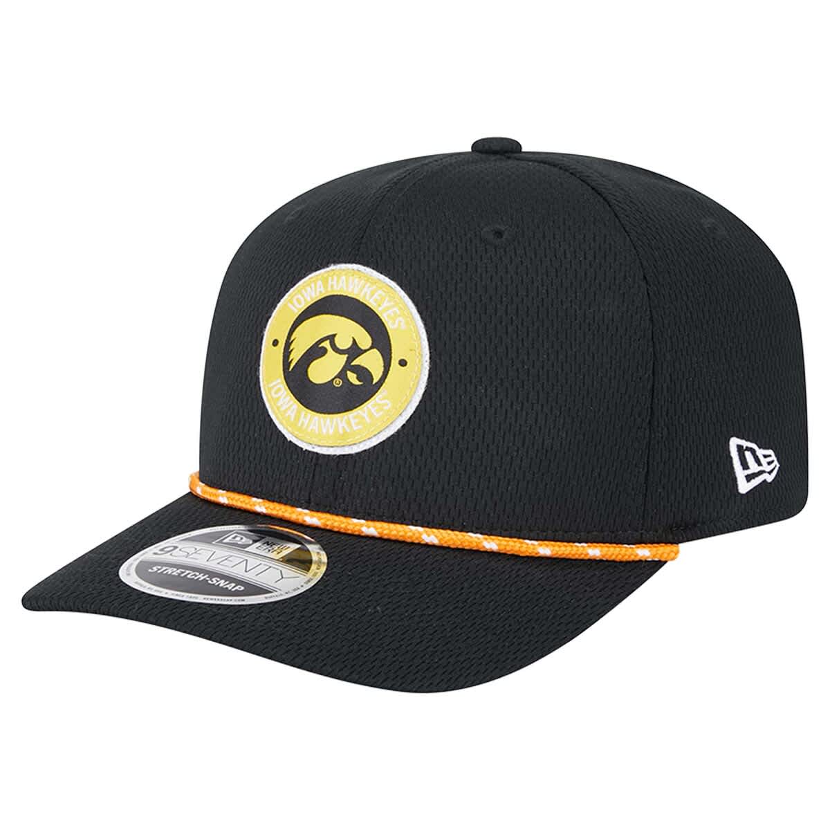 New Era Men's New Era Black Iowa Hawkeyes COOLERA 9SEVENTY Rope Stretch ...
