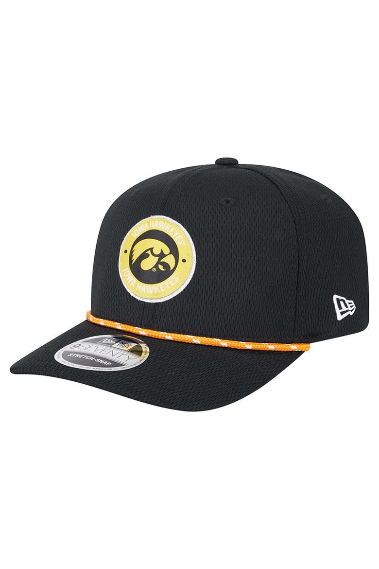 Men's New Era Black Iowa Hawkeyes COOLERA 9SEVENTY Rope Stretch-Snap Hat, Alternate, color, Black