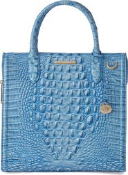 Brahmin Caroline Croc Embossed Leather Satchel