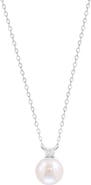 EFFY Sterling Silver Diamond & Freshwater Pearl Pendant Necklace