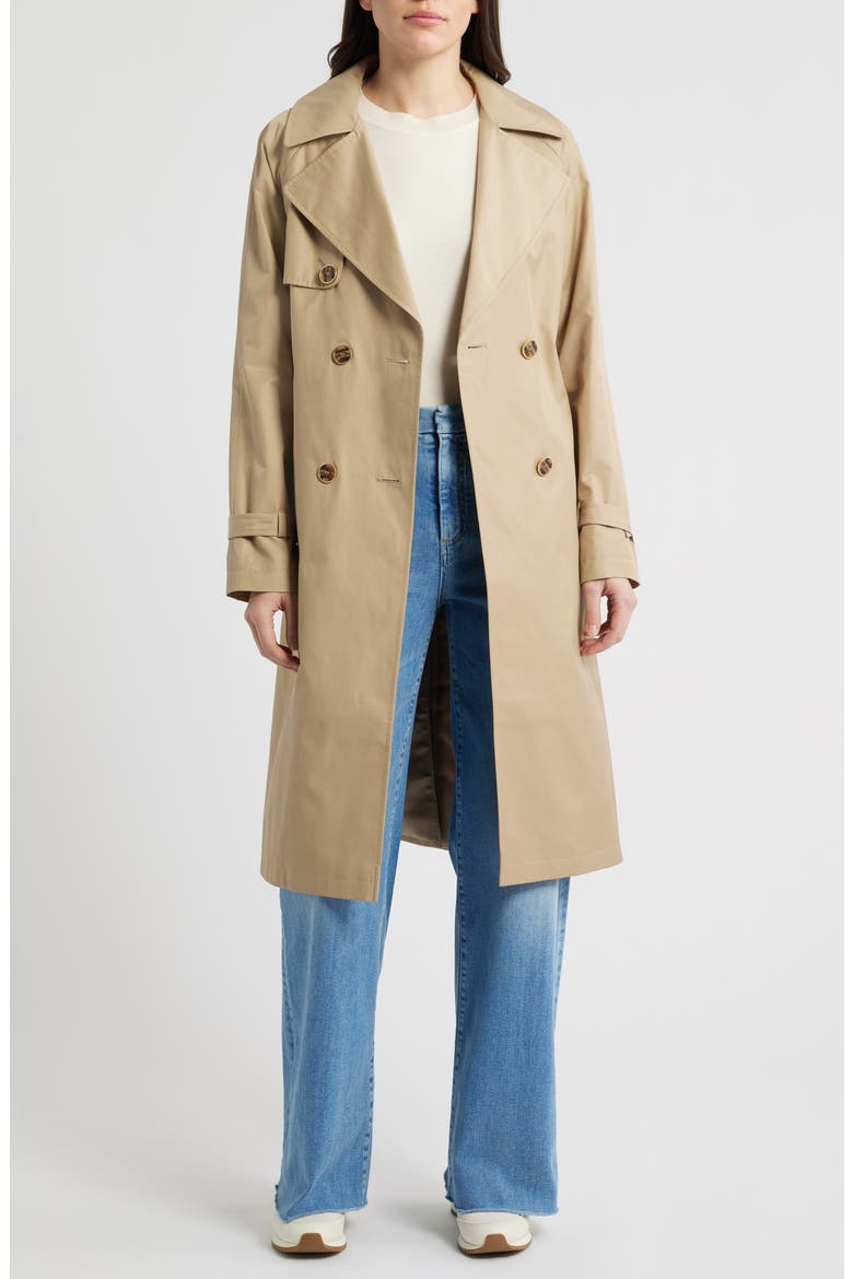 Double Breasted Water Repellent Trench Coat, Alternate, color, SUMMER CAMEL
