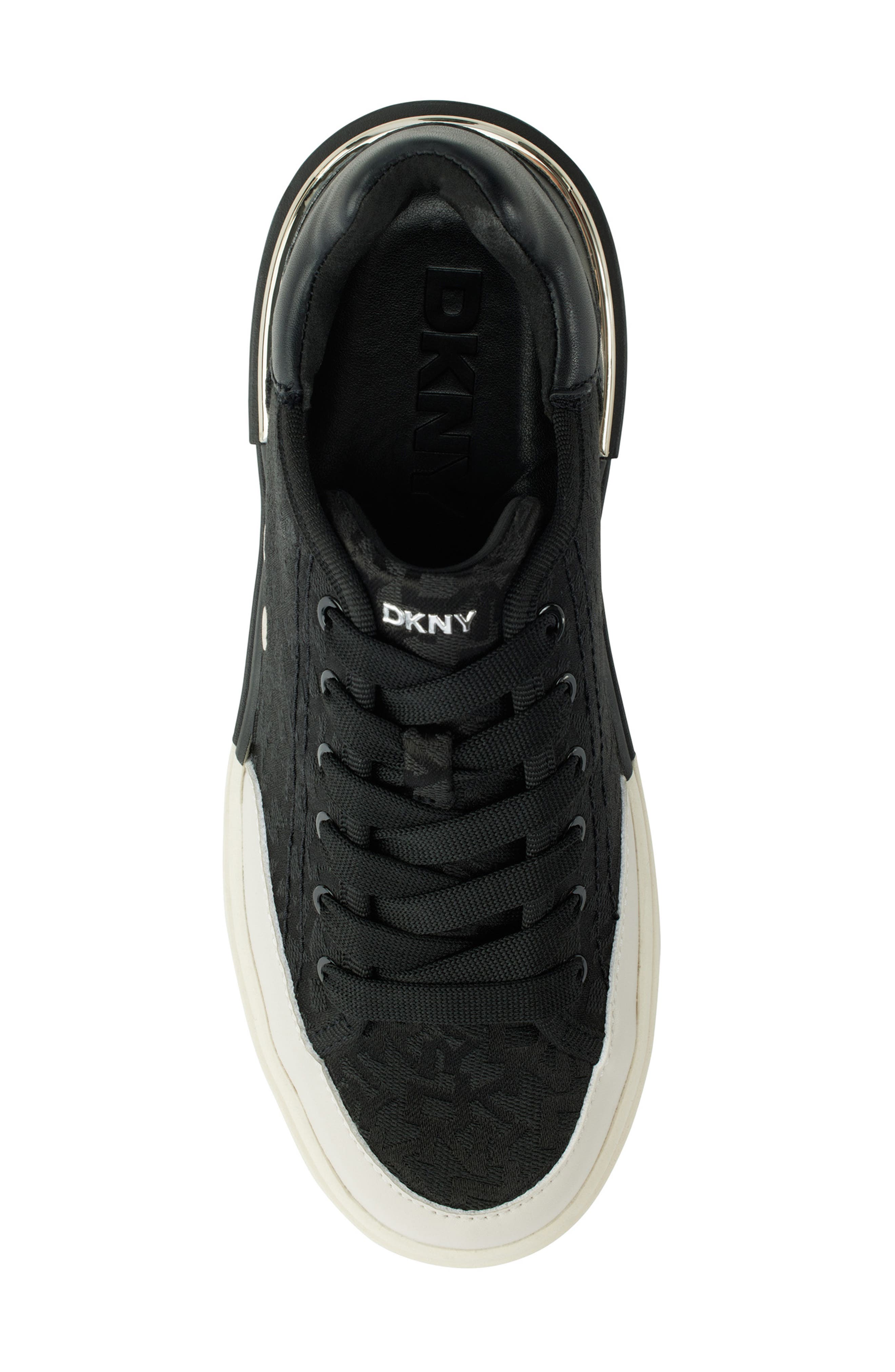 DKNY Bradley Platform Sneaker, Alternate, color, Black/ White