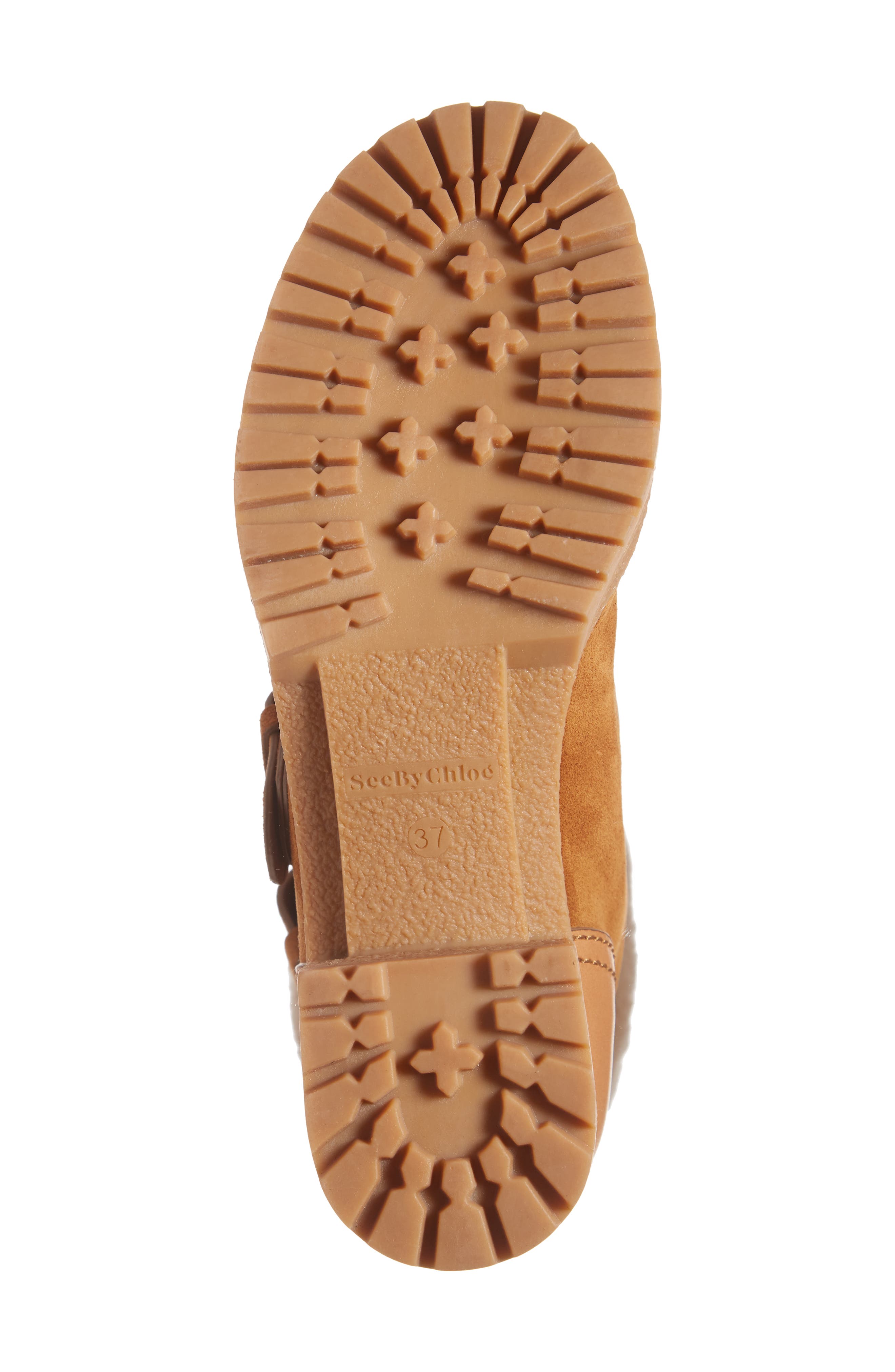See by Chloé Brandie Genuine Shearling Buckle Bootie, Alternate, color, 