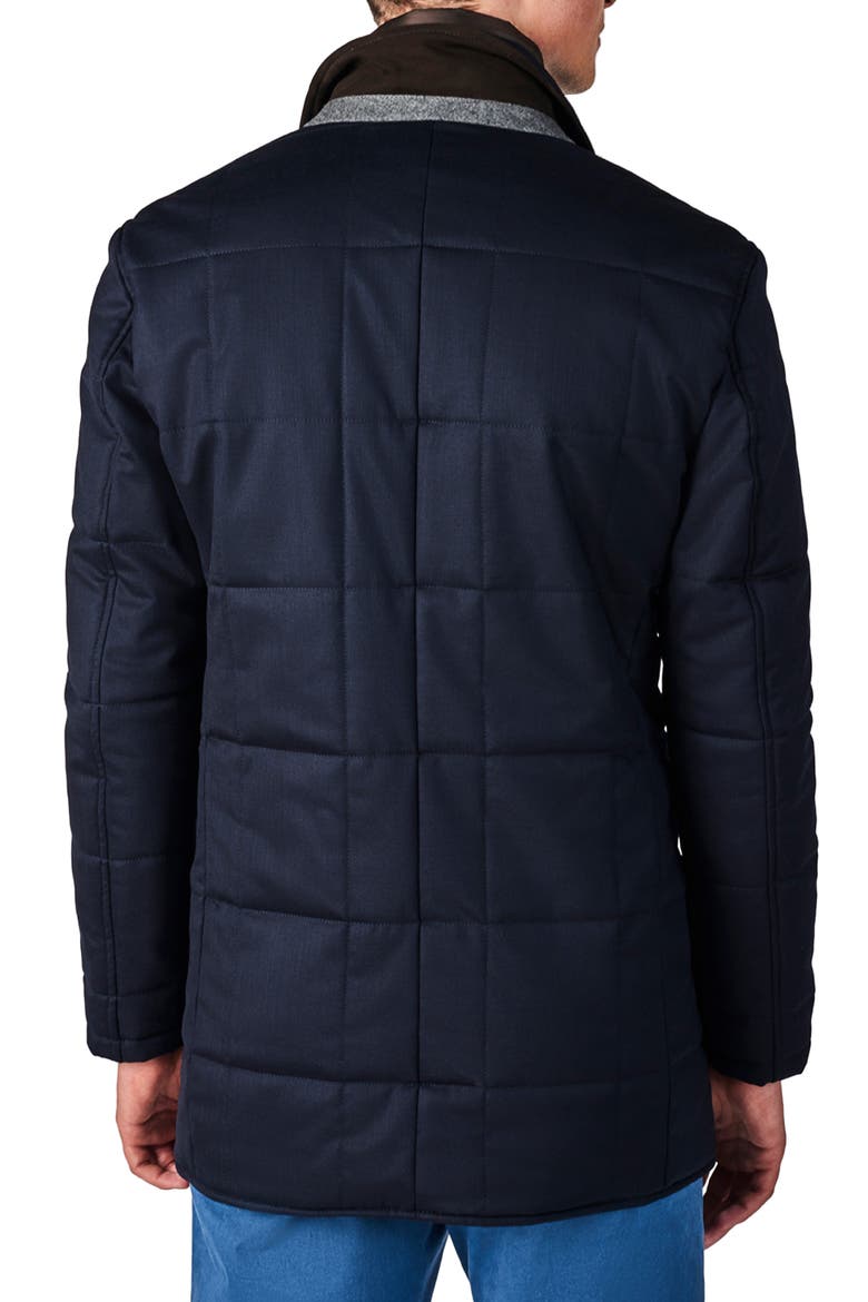 Classic Fit Stretch Wool Car Coat, Alternate, color, NAVY