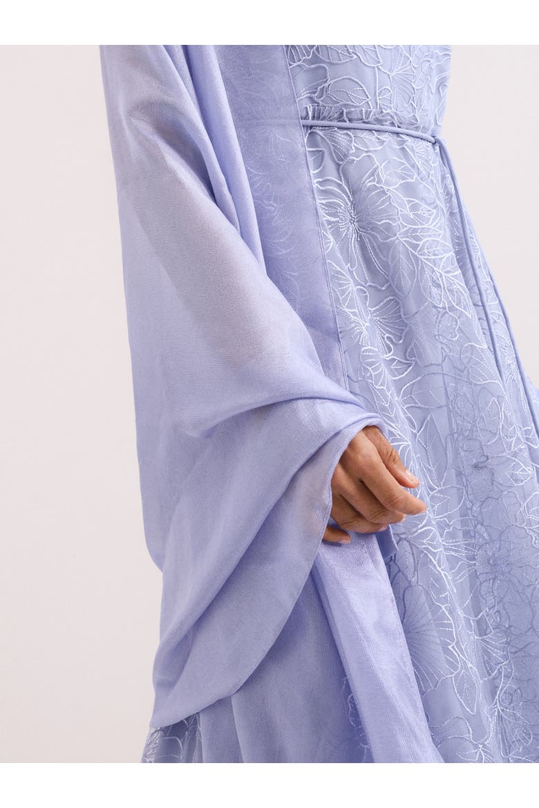Satin Trim Scarf, Alternate, color, Pale Blue