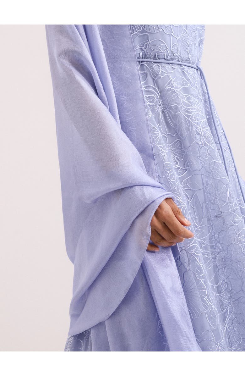 Phase Eight Satin Trim Scarf, Alternate, color, Pale Blue