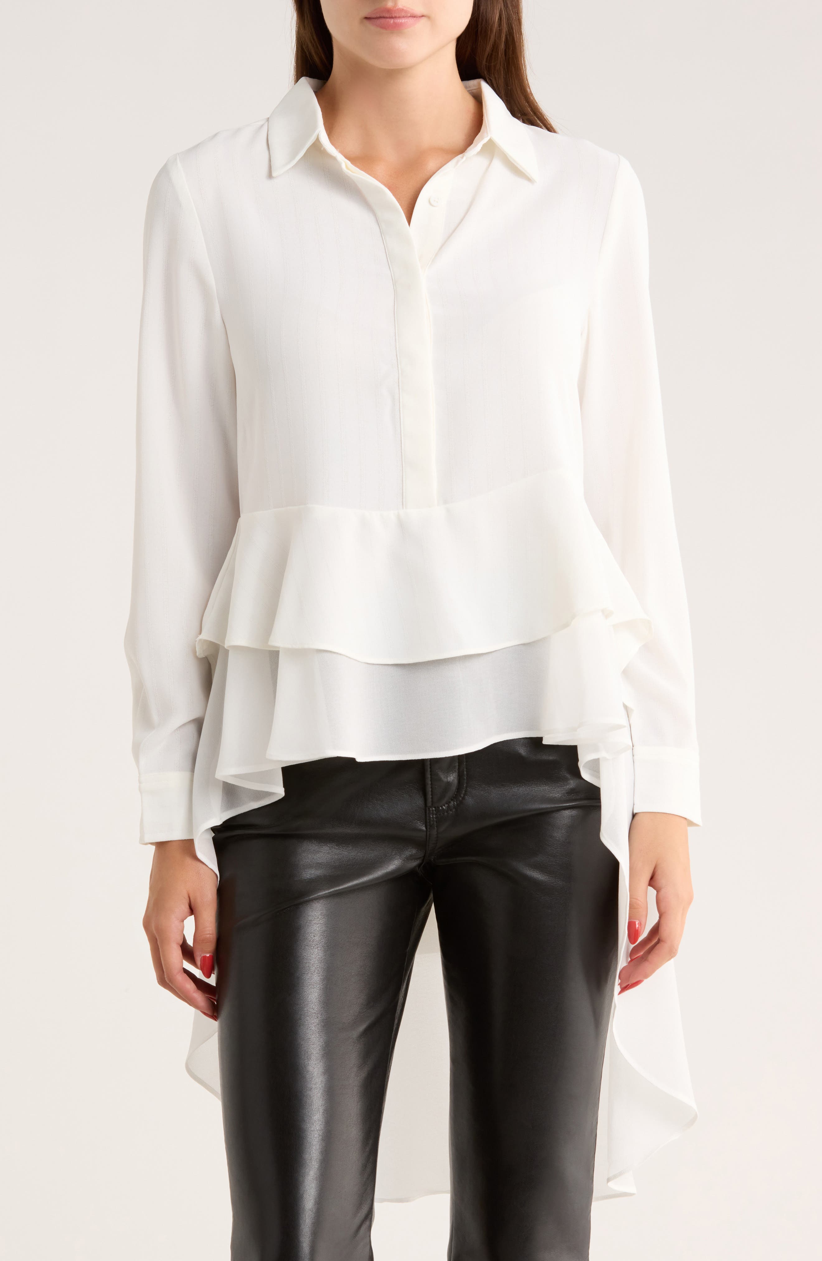 PATRIZIA LUCA Layered High-Low Button-Down Shirt