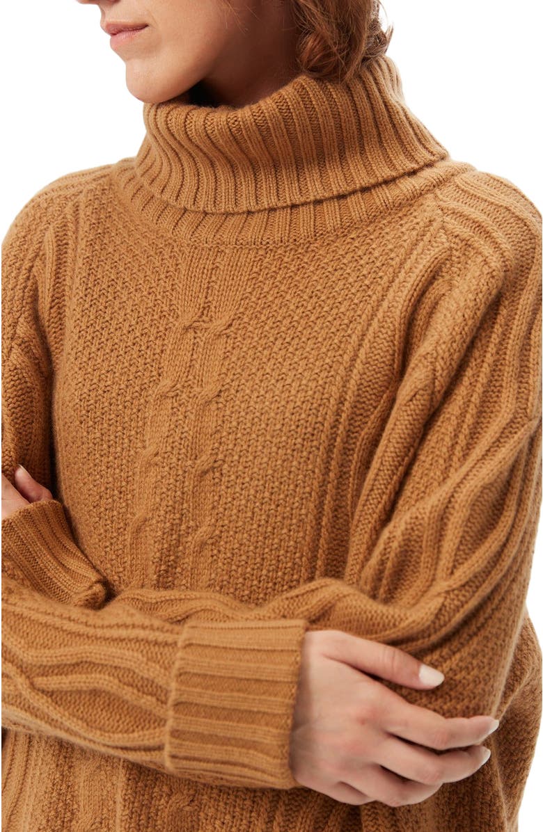 GOBI Mongolian Cashmere Multi-Stitch Cashmere Turtleneck, Alternate, color, 