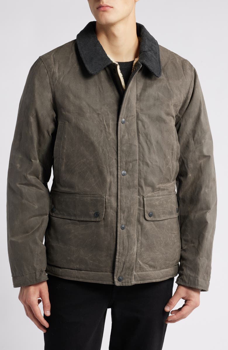 Schott NYC Water Resistant Waxed Cotton Jacket, Alternate, color, Charcoal
