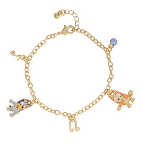 Bluey Bracelet With 5 Charms Official License, 6.75"+.75"